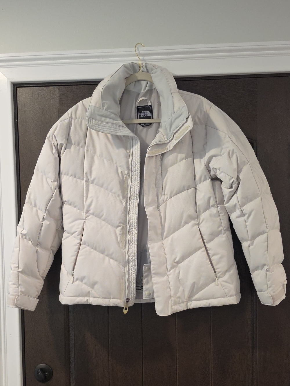 The North Face Women's Light Beige Quilted Puffer Jacket